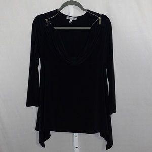 Chaus Zipper Cowl Neck Shark Bite Large